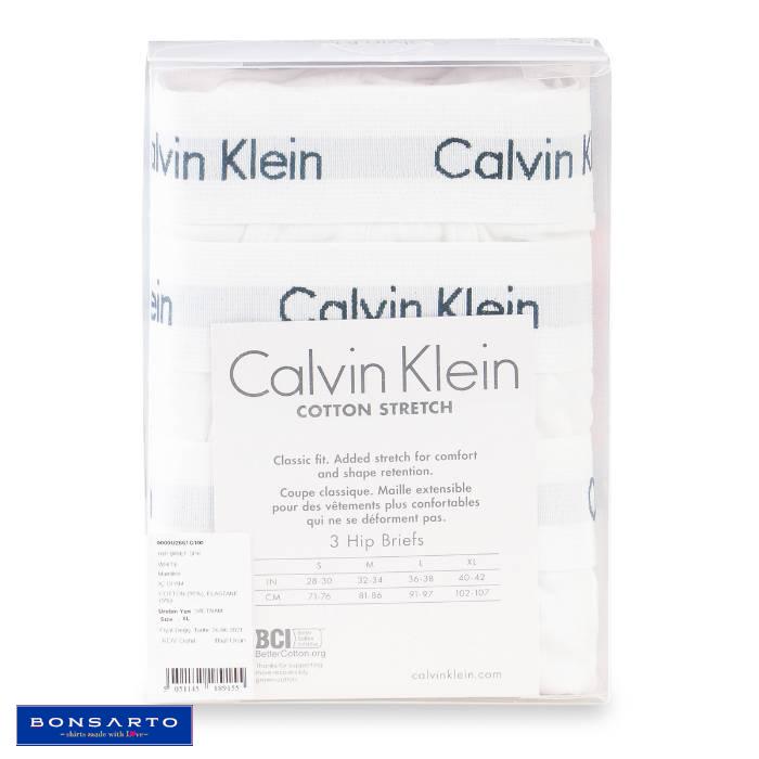 Calvin Klein Beyaz Briefs 3'lü paket (Beyaz Lastikli)